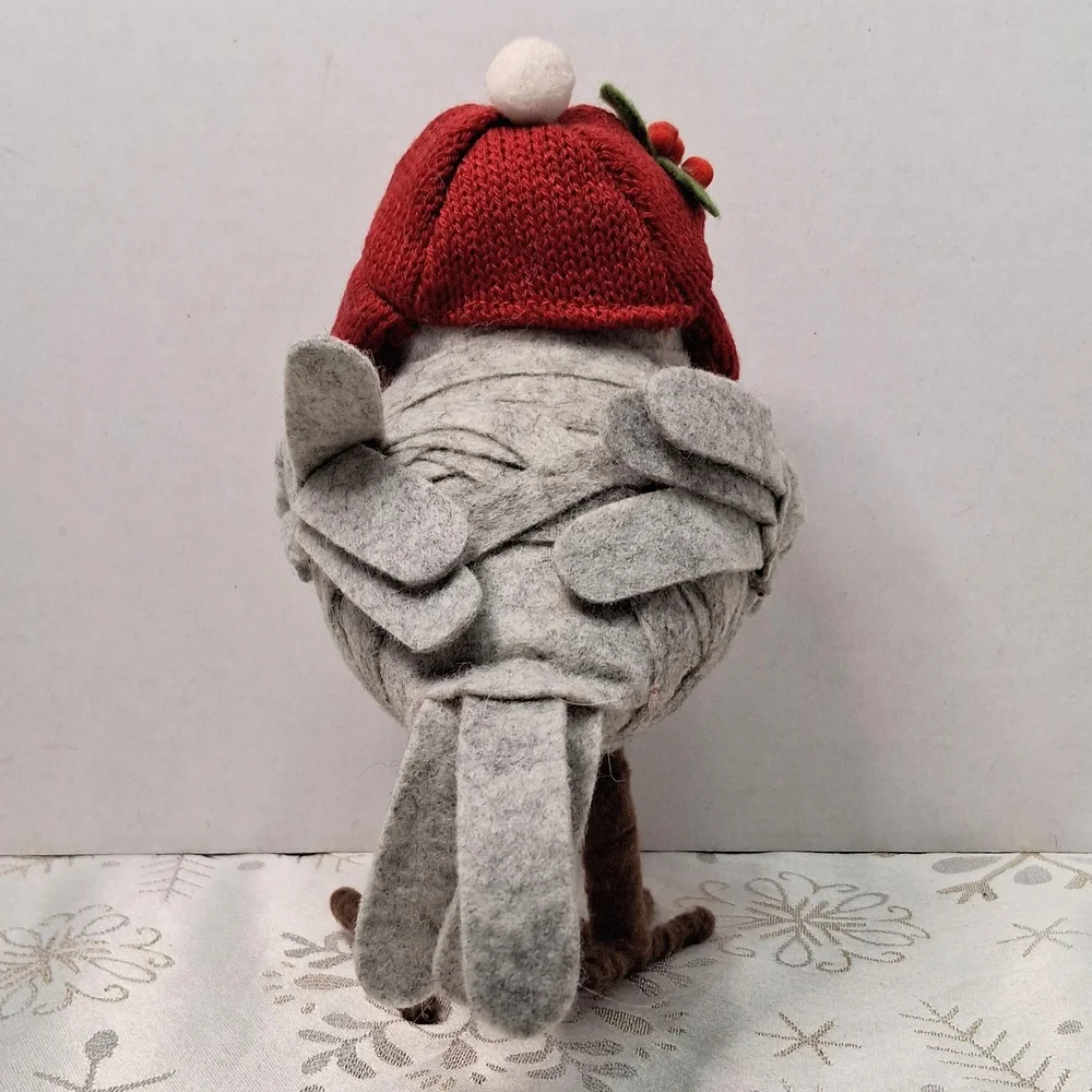 Winter Bird Figurine Decoration Red Hat & Gray Scarf Decor Target Wondership